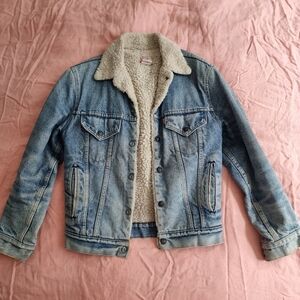 Vintage Levis Orange Tab Denim Shearling Lined Jacket